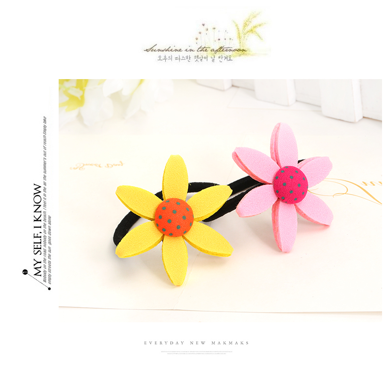 Phụ kiện tóc cho trẻ em Handmade hai lớp mặt trời hoa tóc vòng đầu dây Cô gái buộc tóc cao su ban nhạc trang sức em bé dây tóc kẹp tóc nơ