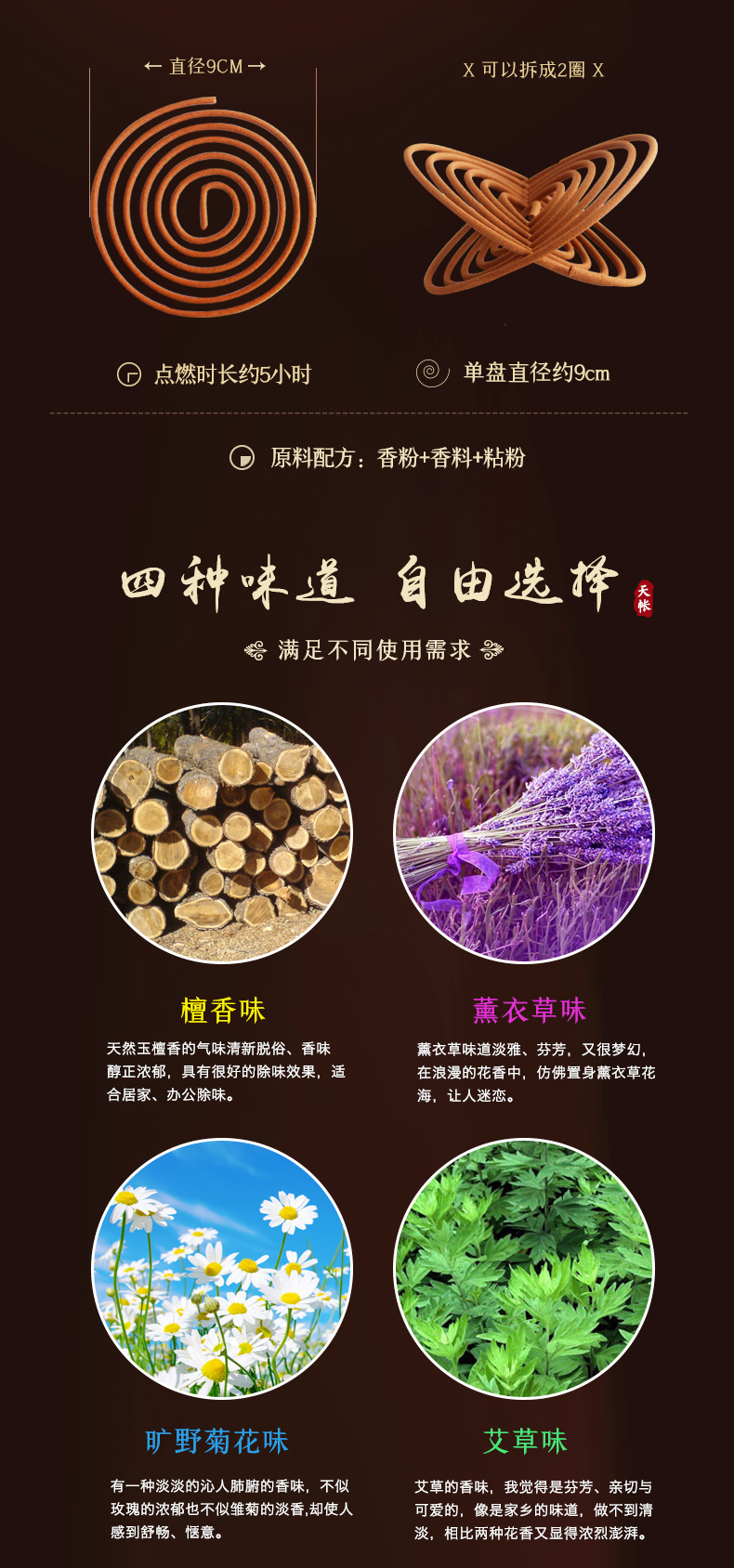 天帐 蚊香檀香 清香型盘香 20圈 图2