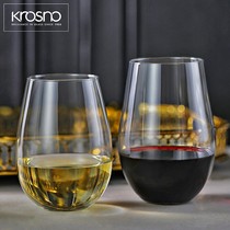 Krosno imported crystal glass No foot O type outdoor wine glass Cocktail Glass Home Red Wine Glass