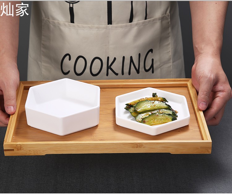 Hold to fall melamine porcelain - like hexagonal use creative snack characteristics of cold platter cold dish combination tableware hakka snacks and disc