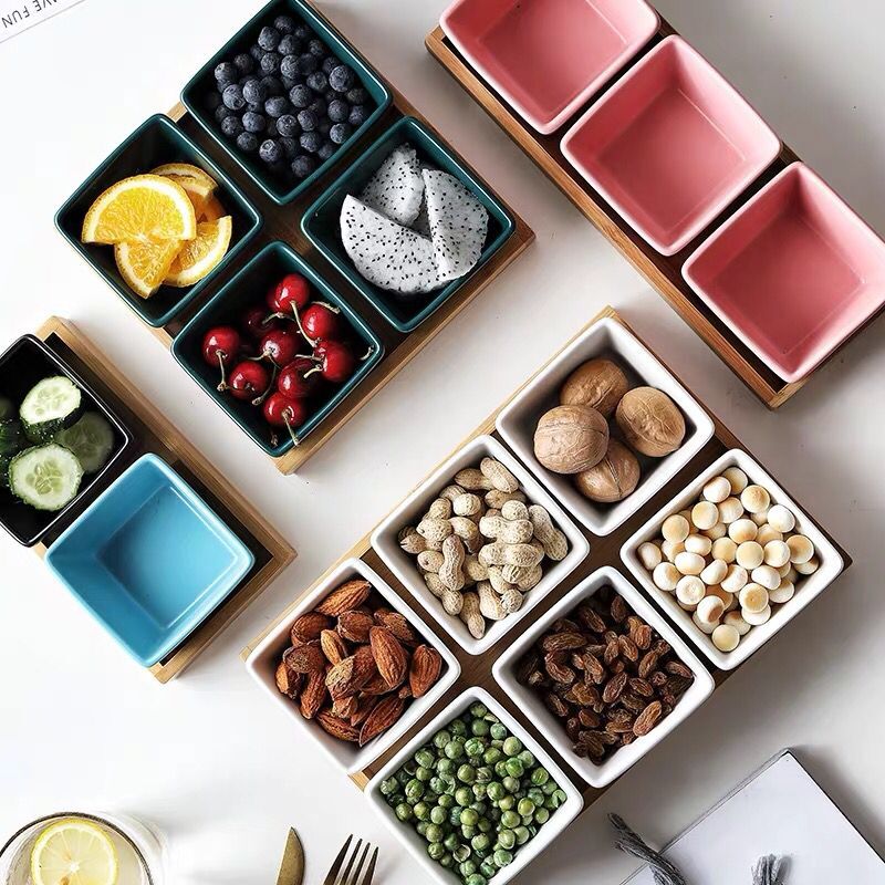 Nordic frame plates fruit bowl creative snacks the nut plate snack plate household ceramic dry fruit bowl of I sitting room