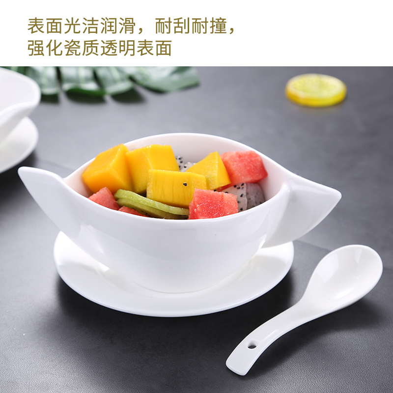 Sugar water bowl dessert to use creative pure white ceramic tableware suit square bowl of rice bowls of soup bowl of porridge bowl bowl of steamed dense eggs