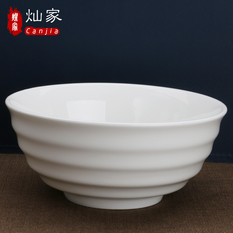 The downtown home rainbow noodle bowl pure white ceramic tableware bowl bowl bowls of flour bowl of resistance to high temperature