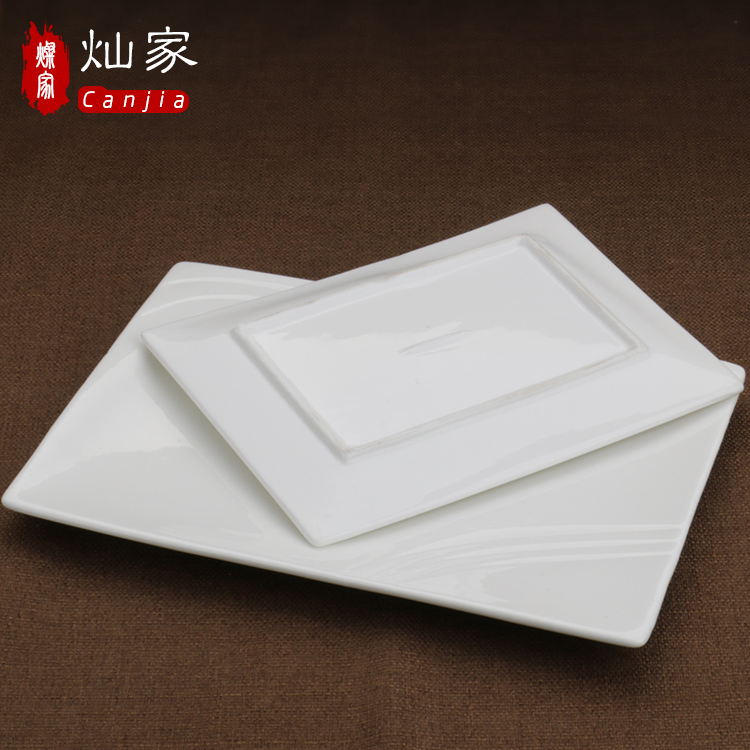 Rectangular white ceramic plate of Rectangular plates cake plate creative steak western tableware plate plate dinner plate