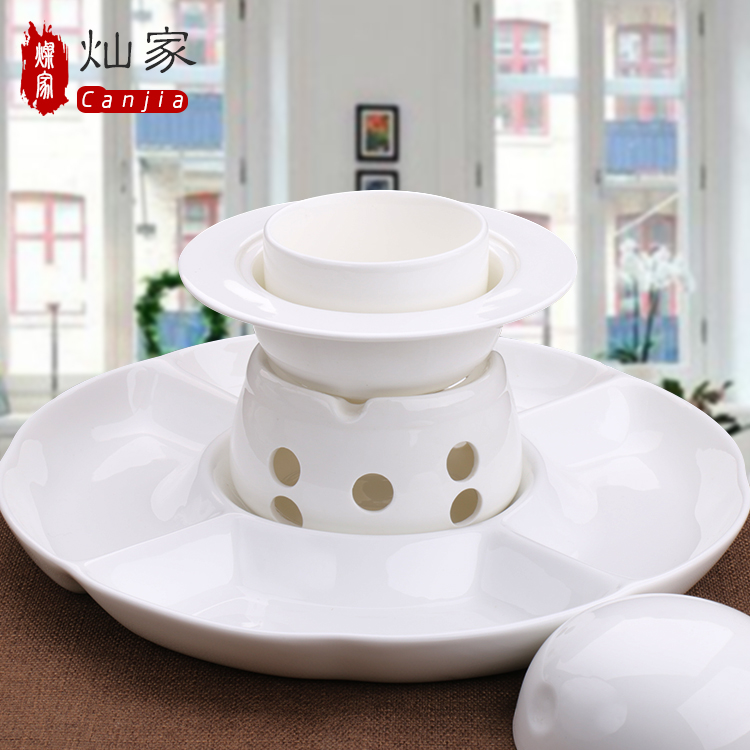 Shimmering White House creative ceramic bowl suit chafing dish platter chocolate dessert ice cream hot pot