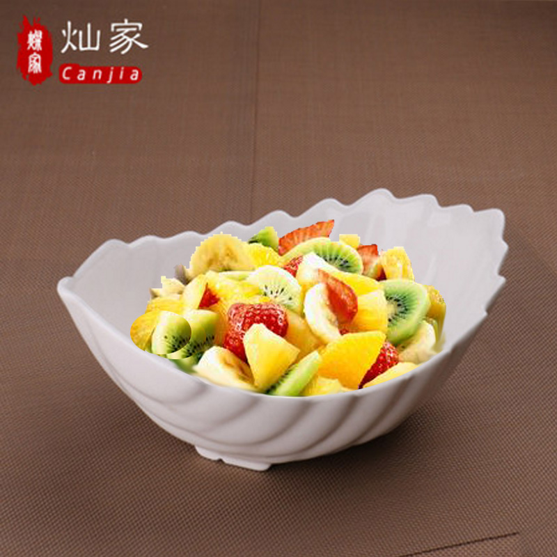 Pure white ceramic hotel west cutlery Japanese - style alien big bowl noodles bowl of salad bowl leaf plate creative cuisine