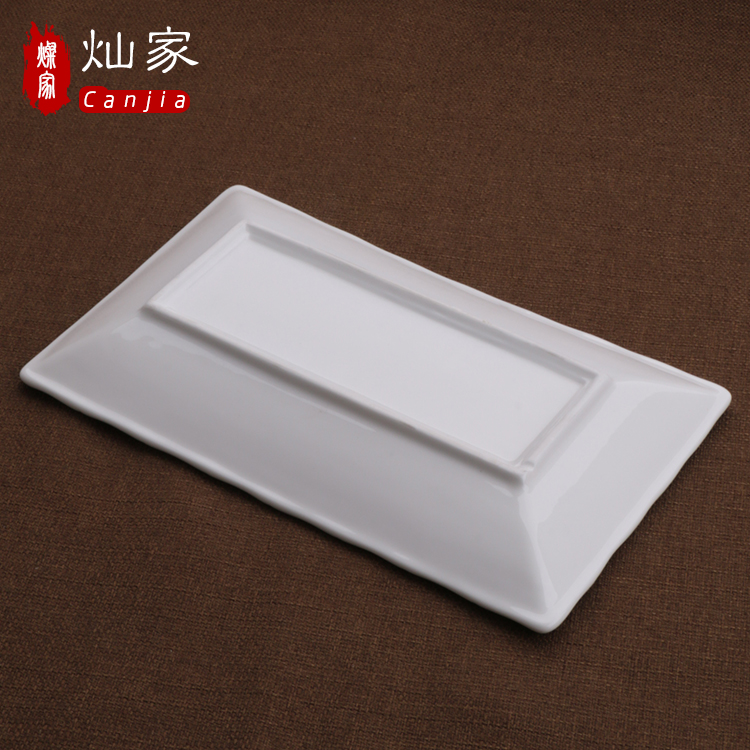 Can is home rectangular plate ceramic pure white sushi of disc fruit cake plate all the hotel tableware oblong bamboo products