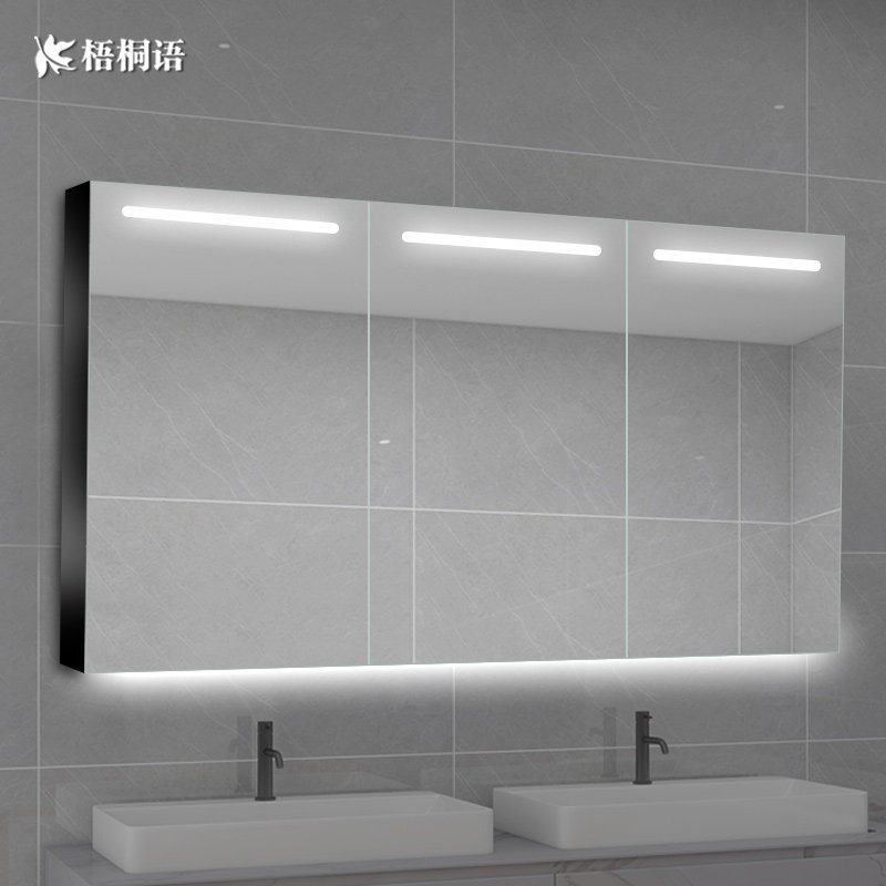 Toilet mirror cabinet mounted wall with lamp anti-fog bathroom mirror with frame lens cabinet custom smart lens cabinet alone