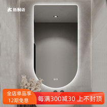 Toilet smart mirror led with lamp custom make-up mirror hanging wall toilet mirror anti-fog creative mesh red hair glass