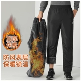 Мужские утепленные бархатные спортивные штаны для отдыха, для мужчины среднего возраста