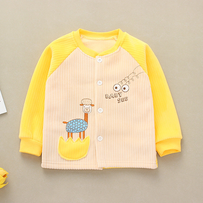 Baby clothes plus suede thickened cardiovert jacket autumn winter clothing boy woman baby children light core suede warm blouse