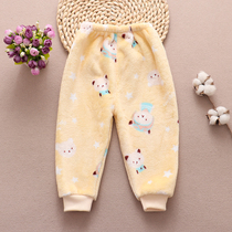 Winter Children Warm Pants Plus Suede Girls Dress Underpants Baby Warm Sleeping Pants Thickened Baby Flannel Boy Pants