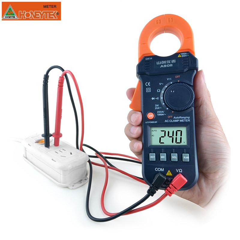 Shanchuang clamp meter A908 digital clamp meter Clamp universal meter clamp meter ammeter 1000A current clamp meter