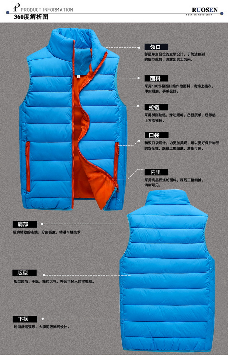 Tùy chỉnh mùa thu và mùa đông xuống bông vest vest vest đứng cổ áo dày làm tùy chỉnh nhóm làm việc quần áo in logo áo chi lê
