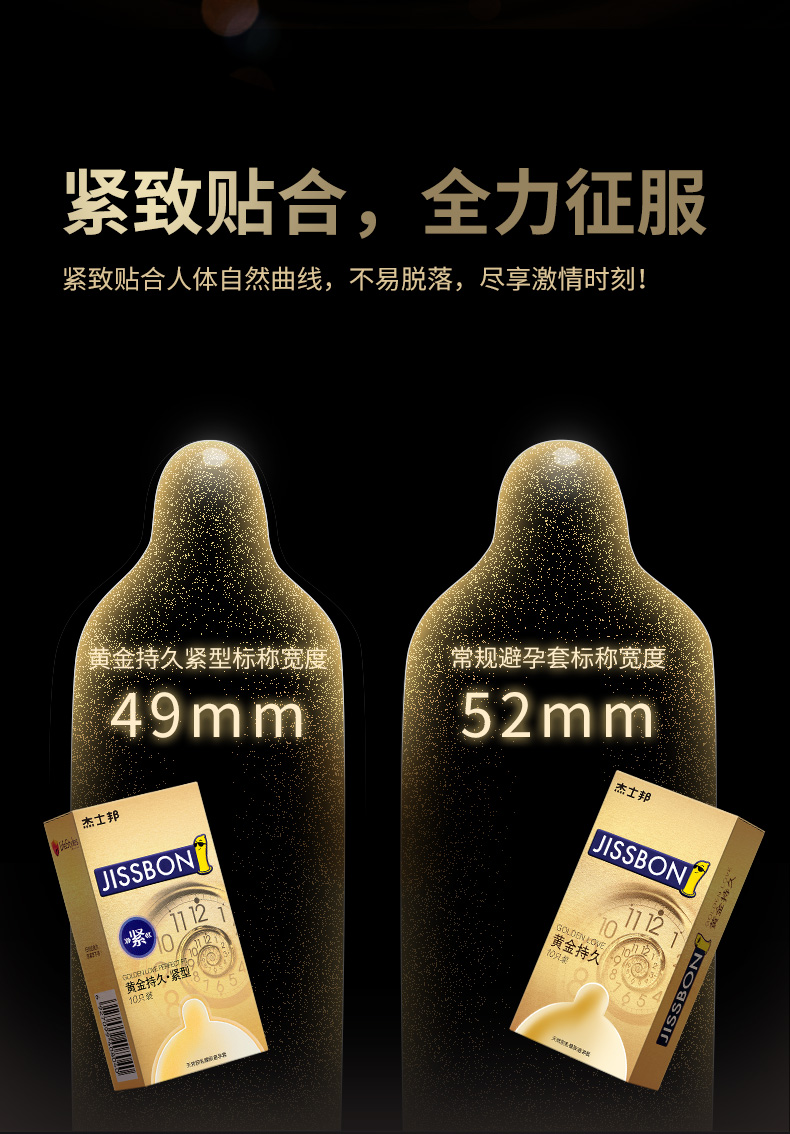 杰士邦 黄金持久8只+超凡持久1只 延时超薄避孕套 图6
