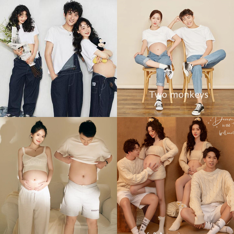 New Pregnant Woman Photos Clothing Little Fresher Pregnancy Maternity Dress Photo Lovers Couple Duo Art Writing Real Movie Photography Clothes-Taobao