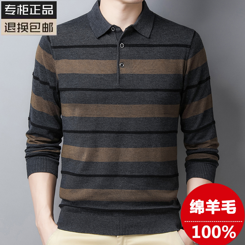 Ordos City Produces 100% Sheep Wool Men's T-Shirts, Autumn Skin-Friendly Collared Knitted Base Polo Shirts, New Ordos City Produces 100% Sheep Wool Men's T-Shirts, Autumn Skin-Friendly Collared Knitted Base Polo Shirts, New