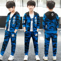 Boys' autumn suit 2022 new children's large and medium children's autumn children's clothing three-piece set Korean style children's tide jacket sportswear