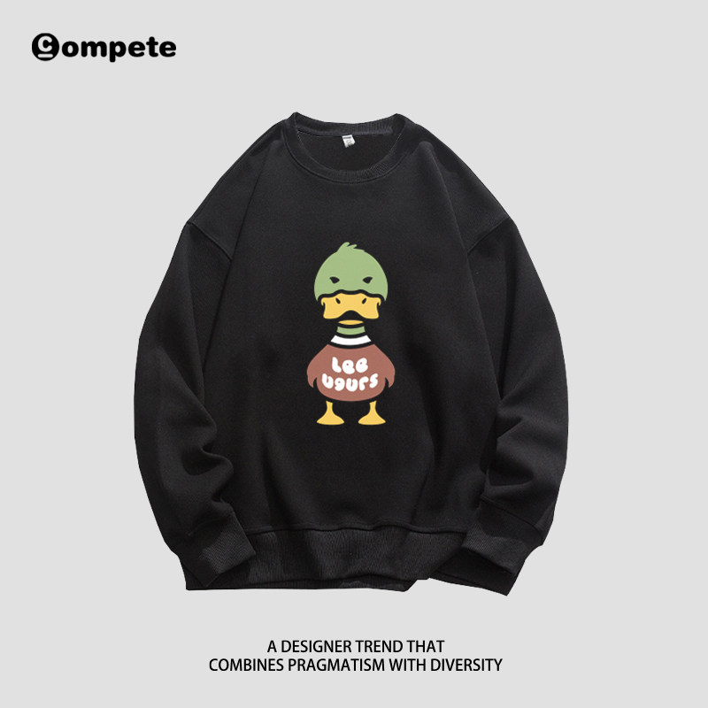 Parent-child sweater autumn 2022 new cartoon duck mother and daughter long-sleeved T-shirt a family of three family tops