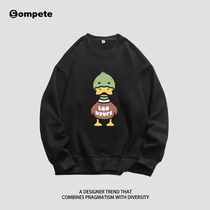 Parent-child sweater autumn 2022 new cartoon duck mother and daughter long-sleeved t-shirt a family of three family tops