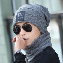 Mens wool cap winter pullover knit hat winter plus velvet earring hat Korean version outdoor cycling cap cap