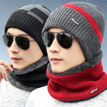 Winter hat men Winter warmth Han version Tidal Knit Wool Cap Bike Plus Suede Thickened Anti-Chill Windproof Hat Cotton Cap