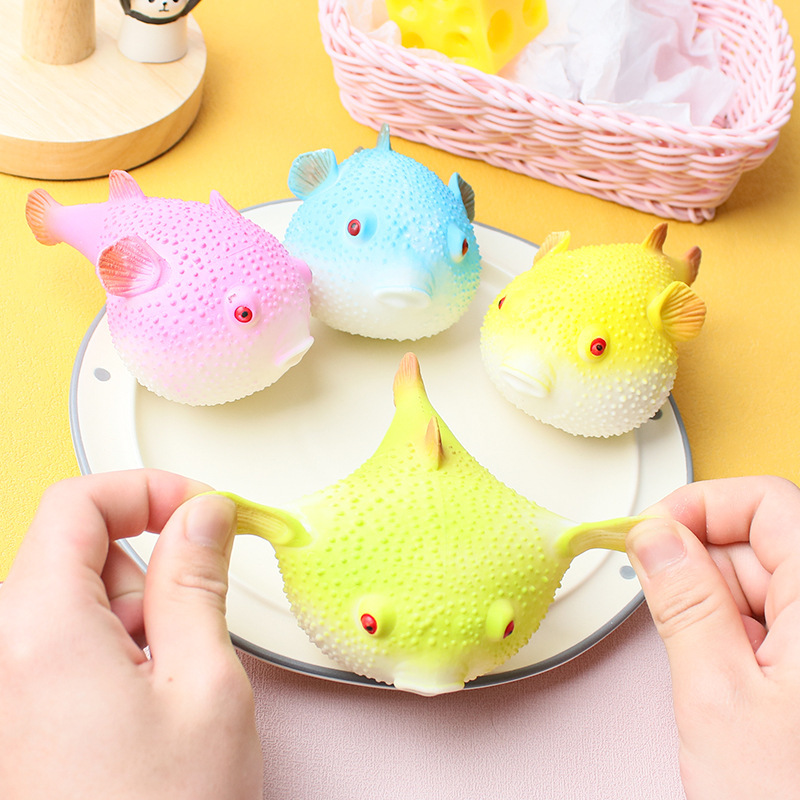2024 Creative Prank Colorful Pufferfish Cute Stress Relief Toy Children's Fun and Comfortable Toy Gift