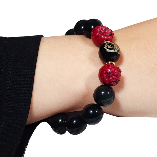 2026年卯戌文殊菩萨属兔生肖转运珠朱砂手链男女紫金朱砂佛珠手串