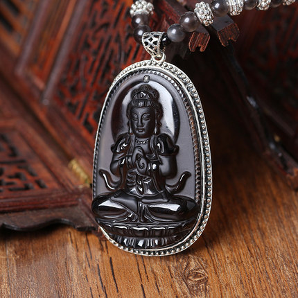 卜安堂冰种925银包边大日如来佛十二生肖羊猴本命佛守护神吊坠