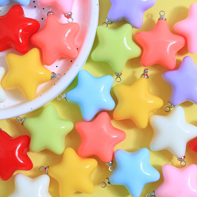 Five-Pointed Star Pendant Handmade DIY Small Accessories Cream Glue Accessories Resin Accessories Pendant Keychain Materials