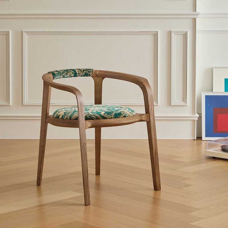 Qiaomu Space Dragon Chair, Mid-Century Style Solid Wood Dining Chair, Oriental Aesthetic Designer Tea Space Host Armchair