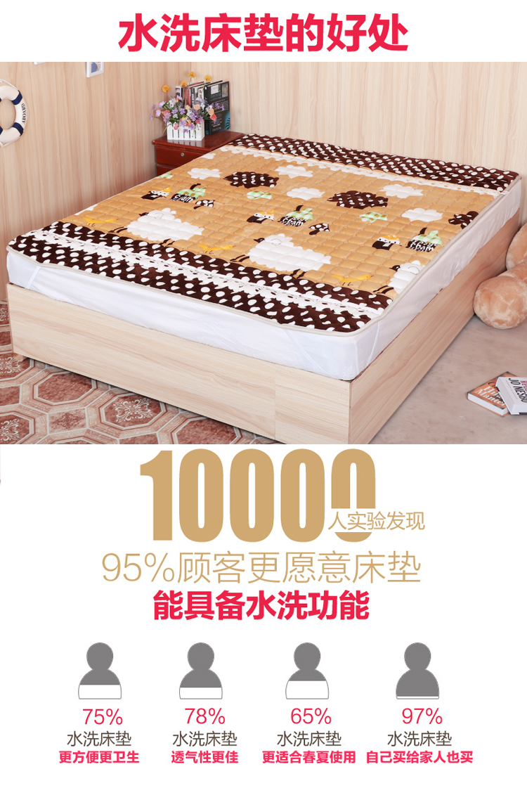 Tatami giường 褥 1.21.51.8m bunk sinh viên nệm 0.9 pad duy nhất là gấp đệm có thể giặt