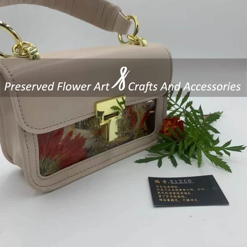 Embossed Ladies Bag Genuine Flowers Lady Handbag Mini Slanted bag Slanted Satchel Bag Escort Flower Bag Foggy Blue Rice Flour