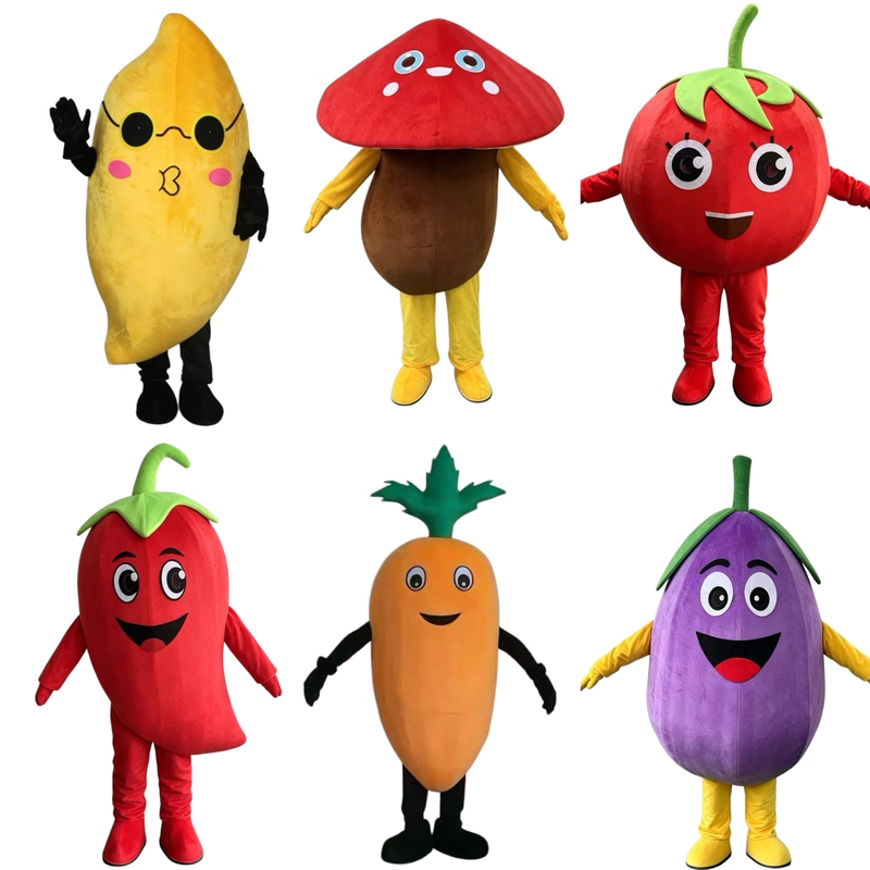Potato, Carrot, Mushroom, Tomato, Corn, Pepper, Sweet Potato, Pumpkin, Mascot Costumes, Shopping Mall Events, Vegetable Mascot Costumes