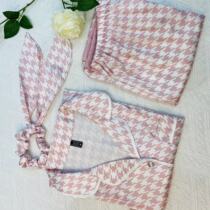 Ice Silk Spring Silk Pyjamas Woman 2022 New short sleeves Long pants shorts Three sets