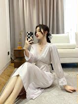 2022 Exploits New Sexy Sleepwear Young Girls Ice Silk Sleeping Skirts Fairy Private Room Sleeping Dress Lady Spring