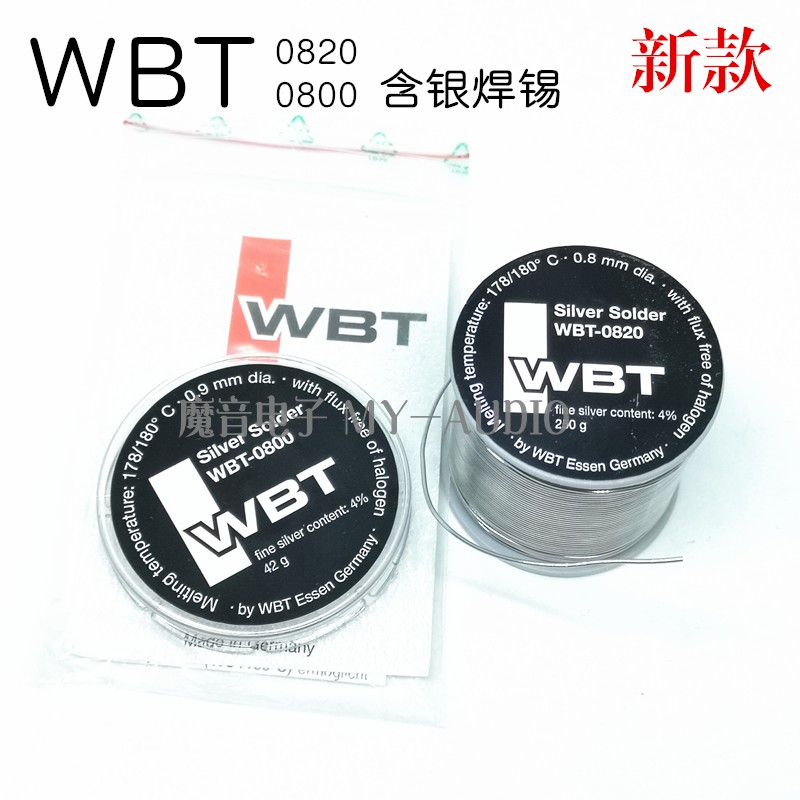German original WBT 0800 0820 with silver soldering with silver 4% Fever sound DIY welding tin wire solder wire