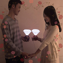 Creative LED diamond light Romantic couple big diamond ring light Confession proposal small night light Lover gift luminous toy
