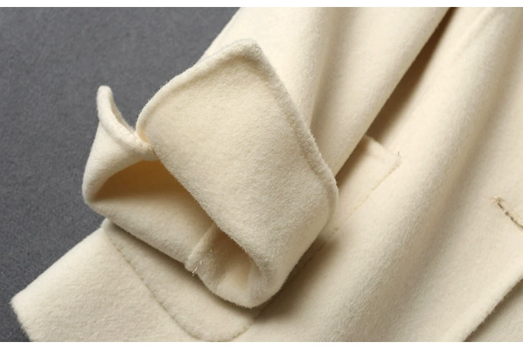 2020 mùa thu và mùa đông áo khoác len hai mặt màu trắng mới của phụ nữ len cao cấp phù hợp với áo khoác len ngắn - Áo Hàn Quốc