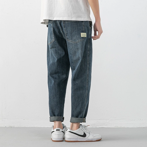 Демисезонные прямые свободные джинсы, штаны