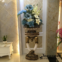 European-style American floor-to-ceiling large vase simulation floral set porch living room decoration ornaments Fashion crafts flower arrangement