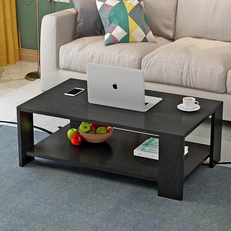 Tea Set Simply Modern Double-layer Creative Building Tea Little Table Floating Windows Solid Wood Living Room Logs Household Tea Table