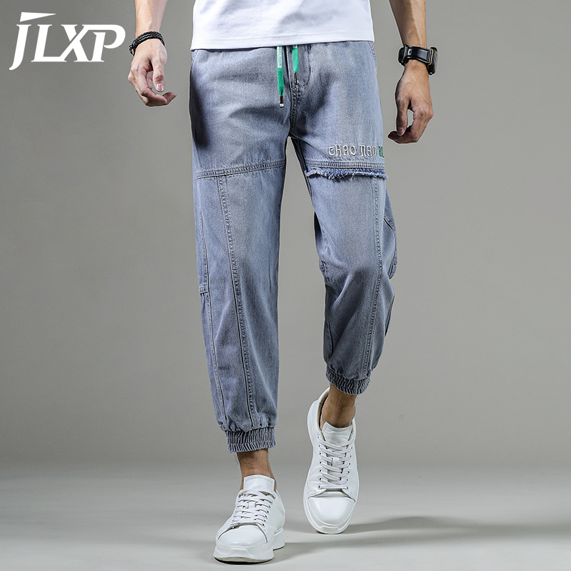 Mùa hè xà cạp nam thương hiệu thủy triều thêu cao cấp quần jean nam giới mất Harun workpants nam Hàn Quốc phiên bản của xu hướng