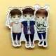 TFboys hoạt hình acrylic huy hiệu Harajuku trâm cài Wang Junkai Wang Yuan ba huy hiệu trâm nhỏ dễ thương