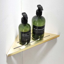 German Wire Drawing Golden Brass Triangular Basket Toilet Shelf Wall-mounted Thickening Tripod Bathroom Hardware Pendant