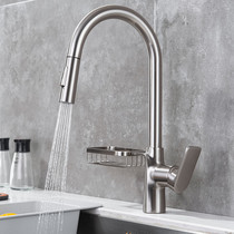 Exported to Germany Nordic brushed kitchen pull hot and cold all copper dish basin wash basin rotating sink faucet