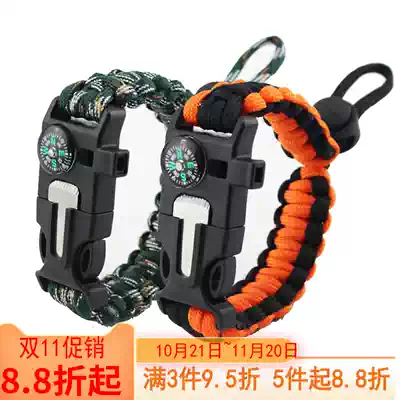 Warwolf 2 Wu hand compass Flint adjustable umbrella rope Outdoor Survival Survival tool set