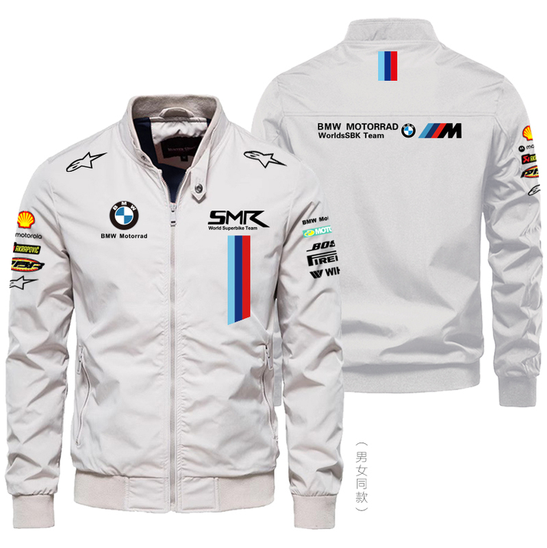 Bmw Motorcycle Riding Jacket with Stand Collar, Unisex Windbreaker, Pilot Coat, Motorcycle Heavy-Duty Racing Clothing