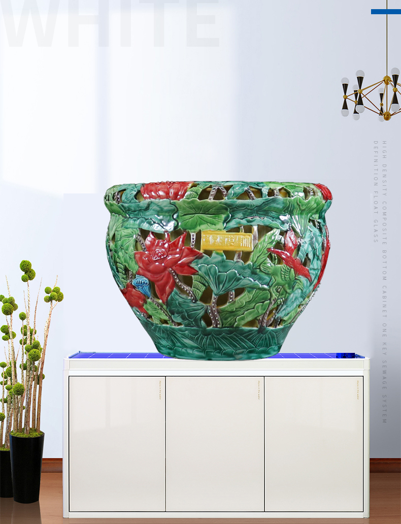 Hollow out carve manual hand - made ceramics creative furnishing articles tank aquarium pot sitting room furniture art ornaments