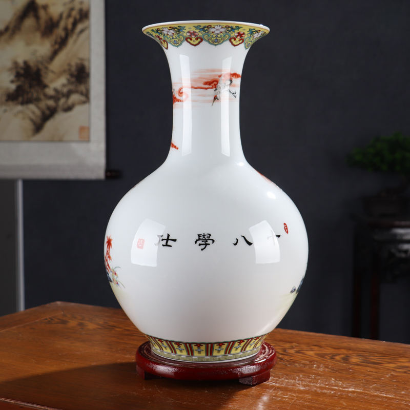 Fine ceramic vase vase of porcelain of jingdezhen chinaware big sitting room adornment manual craft Chinese flowers, dried flowers